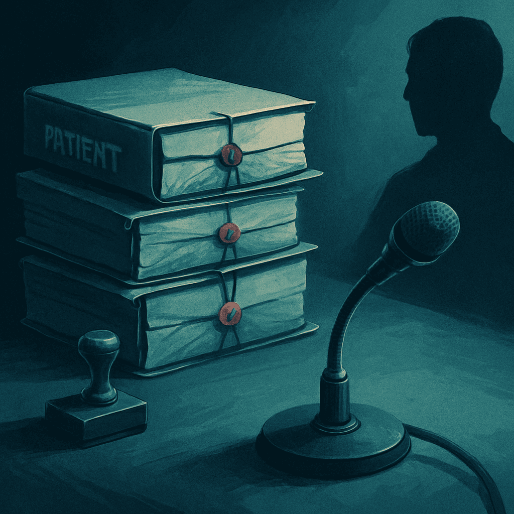 Illustration for the medical director deposition story